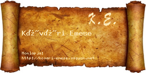 Kővári Emese névjegykártya